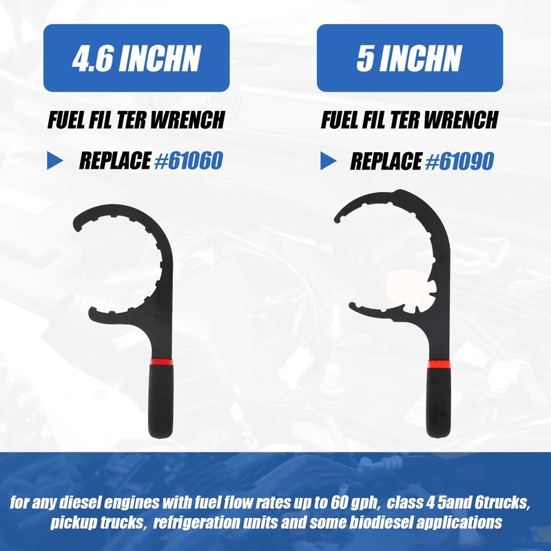 Lanties 4 Pcs Fuel Filter Wrench 4.6'' & 5'' &
