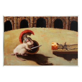 Stupell Industries Mouse Vs Mousetrap Funny Battle Wood Wall Art, Design by Lucia Heffernan