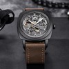 Benyar Automatic Watches for Men | Skeleton Mechanical Leather Strap
