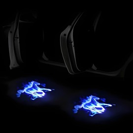 2PCS Car Door Light Projector, Universal LED Welcome Shadow Lights for Cars/SUVs/Trucks, Easy Installation Step Entry Lights, Durable Auto Door Accessories (Blue Horse)