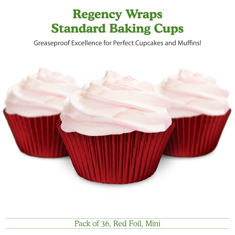 Regency Wraps RW122FRM Foil Baking Cup Mini, Red