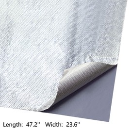 BBTO Heat Reflective Sheet Adhesive Backed Aluminized Fiberglass Heat Shield Tape Protection Barrier Resistant Material for Hose and Auto Use Insulation Sheet(24 x 48 Inch,Silver)