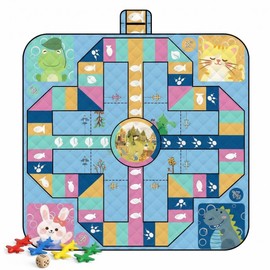 Keepatyart Flying Chess Picnic Blanket 80 x 80 Inch, Waterproof Beach Mat