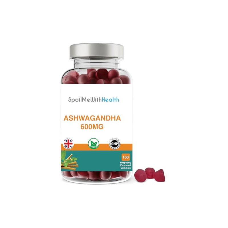 Ashwagandha Gummies: 600mg (150 Count) – Raspberry Flavour – Sleep,