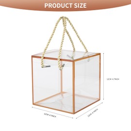 TSAZZZ 4.7×4.7×4.7Inch 24pcs Clear Gift Boxes Cupcake Boxes Small Wedding Favors Cookie Boxes Gift Bags For Party Golden