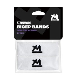 1NMORE 2 Pack Bicep Bands Football,Arm Sweat Bands for Baseball,Basketball,Running,Athletes (White)