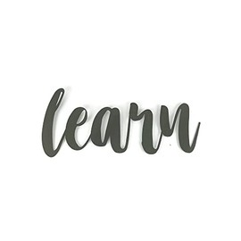 Steel Metal Script Word Art - Various Sizes and Finishes (learn Standard 17.5x7.5", Bronze Charcoal)