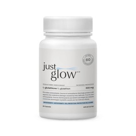 Just Glow Just Glow L-Glutathione 500mg - 60 Capsules - Purity >99% - 3rd Party Test Provided - Reduced Active Form - Pure Glutathione Supplement for Antioxidants - Made in Canada (2 Months Supply / 1 Bottle)