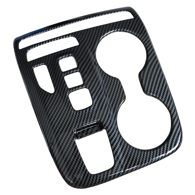 Carbon Fiber Style Car Gear Shift Knob Console Panel Cover
