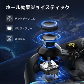 EasySMX X15 PC コントローラー - ホール ジョイスティック/ホール トリガー/RGB ライティングを備えた強化されたワイヤレス Bluetooth コントローラー - スティック ドリフトなし、デッド ゾーンなし - Windows PC、Android、Steam、Switch で動作 (ブラック)