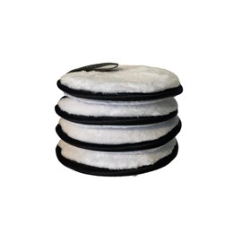 Lyra Linens - Reusable Makeup Remover Pads, 4 Pack – Ultra-Soft Washable Microfiber Pads, Eco-Friendly Double-Sided Cleansing Pad for Face & Eyes, 8 Colours – Perfect for All Skin Types (White)