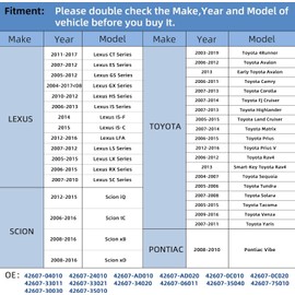 Tpms Sensors Set of 4,315Mhz Tire Pressure Monitor Sensors Compatible with Toyota Lexus Scion Pontiac Replace OE# 4260706011 4260704010 4260724010 4260730030 4260733011