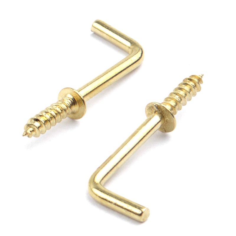 Metal Screw in Hooks, 100pcs 3/4 Inch Right Angle Screw
