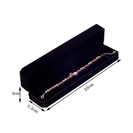 Tianying Necklace Case,Black Chain Jewelry Box,Bracelet Pendant Gift Box,Black Velvet Long Chain Case 21.5*5.5*2.6cm