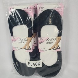 On The Go Women's Medium Shoe Size 5-10 Black Low Cut Liner Socks 12 Pair NWT