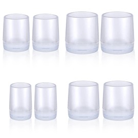 Bojueshaw 8 Pairs High Heel Protectors,Non-Slip Heel Repair Caps Covers,Replacement Heel Caps,Rubber Caps Tip for Outdoor Party Wedding XS,S,M,L(Transparent)
