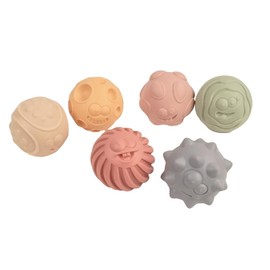 DORON ET CHARLIE - Sensorische Bälle - Kinderpflegezubehör - 056365 - Sortierte Farben - Silikon - Verschiedene Formen - Baby Spielzeug - 1. Alter - 6 cm x 6 cm - Ab 6 Monaten