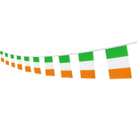 Ireland Irish String Banner Flag,5.5 x 8.2 Inch String Banner,Indoor and Outdoor Party Decorations,16 ft 20 Mini Flags.