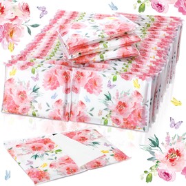 Geyee 50 Packs Facial Tissue Travel Packs Disposable Pocket Tissues for Wedding Guest Travel School Purse Home Supplies, 500 Sheets 3 Ply(Spring Floral)