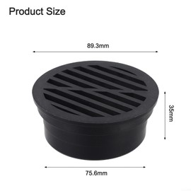 Round Floor Drain Grille For 3 Inch And 4 Inch Sewer Lines, For Outdoor Yard Pipe Roof Balcony,Black Plastic Debris Filter Cover For Lawn Patio, Embedded Drainage Parts(3 inch)