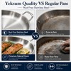 Yeksum 16 Inch Stainless Steel Paella Pan,18/10 Large Skillet，Frying Pan