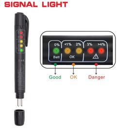Taxutor Brake Fluid Tester Pen Hydraulic Fluid/Liquid/Oil Moisture Analyzer with 5 LED Indicators, Auto Brake Diagnostic Testing Tool for DOT3 DOT4 Brake Fluid