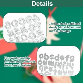 OKUYAN 72PCS Numbers Alphabet Cutting Dies Metal 26 Letter Alphabet Dies 0-9 Number Embossing Die Capital Lower Case A-Z Alphabets Cutting Dies for DIY Craft Cardmaking Journaling Stencil Tool(3 Sets)