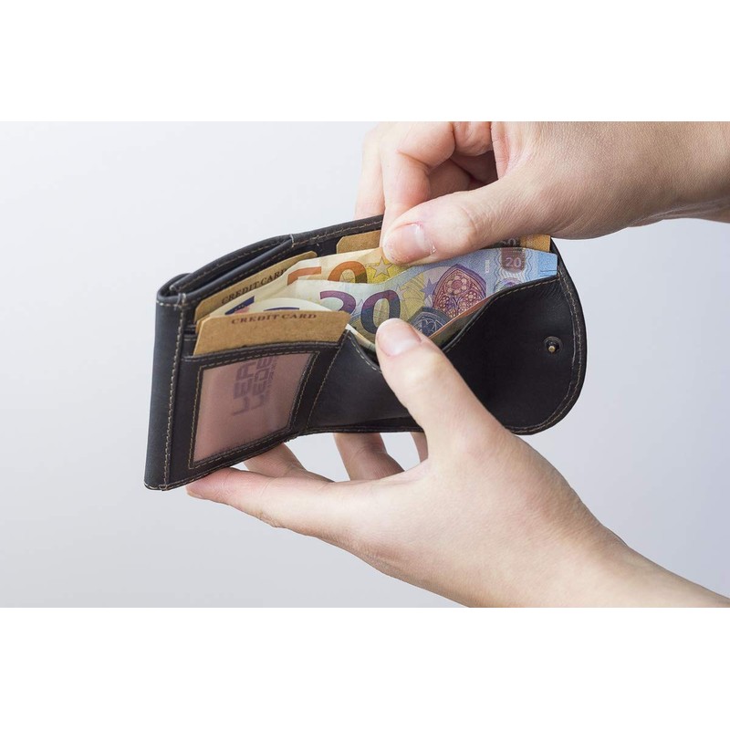 Mini Wallet Small Wallet with Gift Box LEAS in Genuine