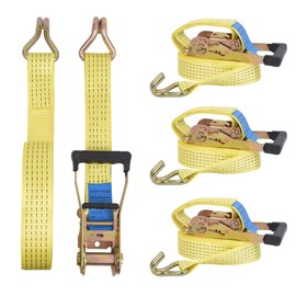 VICBAS Ratchet Straps 2" x 26' Heavy Duty Ratchet Straps with Steel Handles,Cargo Strap Ratcheting Used for Truck Transportation, Cargo Fixation and Moving.Yellow 4 Pack