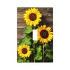 VunKo 1 Gang Toggle Decorative Autumn Sunflowers Wooden Wall Plate