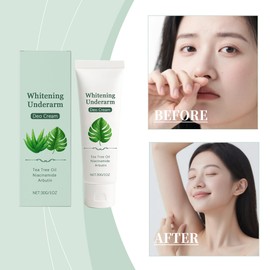 Huuazoi Underarm Whitening Deodorant Cream 、Moisturizer, with Niacinamide & Tea Tree Oil & Arbutin, Soothing & Light & Easily Absorbed Texture,1 OZ, for Most Skin Types.