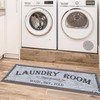 Machine Washable Border Text Design Laundry Room Rug Non-Slip Rubberback