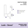 Lock Scout Straight Lever with Round Trim Dummy Door Handle,