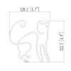 FixtureDisplays 4.7X4.8X0.4" Metal Cat Art Small Tabletop Wall Hanging Mount