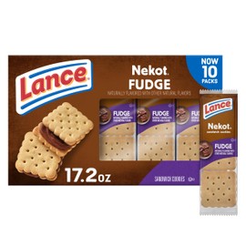 Lance Sandwich Cookies, Nekot Fudge, 10 Individually Wrapped Packs, 6 Sandwiches Each