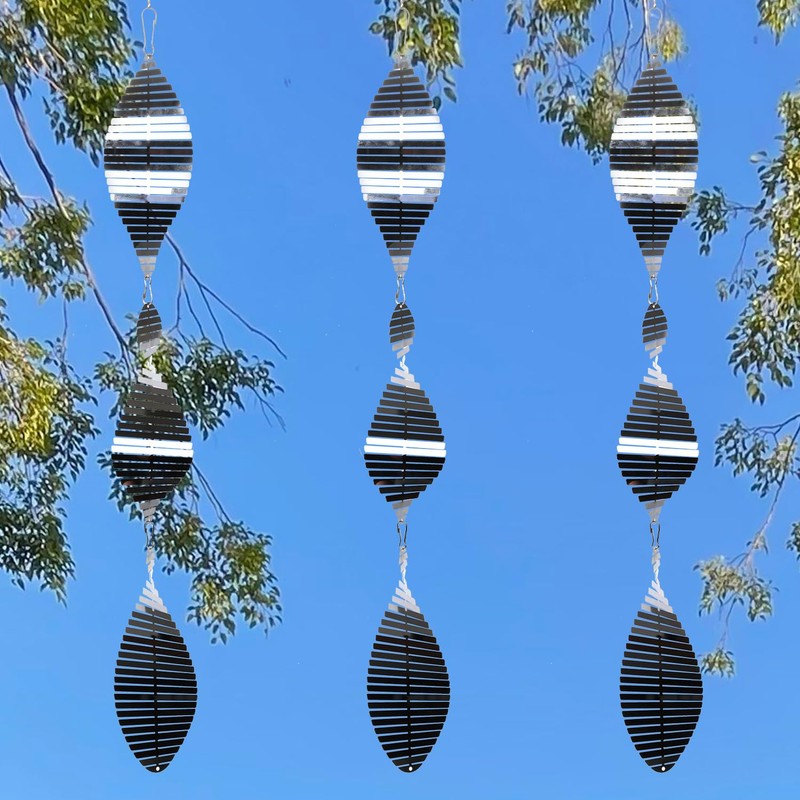 9 Piece Bird Deterrent Discs Set, Double-Sided Stainless Steel Bird