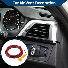 Hihaha Air Vent Decoration Strip/for All Straight Air Vent Outlet for Car Interior Air Vent Decoration Strip/Durable PVC,Plating / 1 Set Red