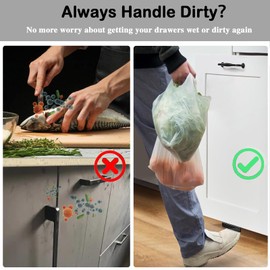 BILLTYKEY Cabinet Foot Pull for Trash Drawer,Foot Pull for Trash Cabinet Drawer, Hands Free Design for Full Overlay Cabinet Door,Bins, Cabinets (1 pcs)