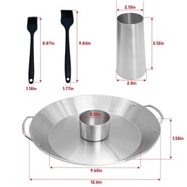 Kasthon Beer Can Chicken Stand12 Inch Stainless Steel Chicken Roaster BBQ Roaster Cooker Stand Vertical Grilling Accessories Large Size Round Pan and Handle Rack for Vegetables Basket