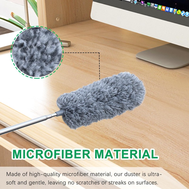 2 Pack Microfiber Feather Duster for Cleaning, Hand Washable Dusters