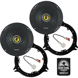 KICKER Speakers 6.5 inch for Nissan Titan 2004-2015 Upgrade Kit - Pair of CS Series with Adapters and Harness, Coaxial 6 1/2 Car Audio Rear Door Speaker CSC654, 46CSC654