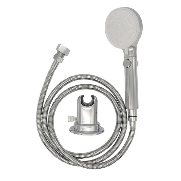 RV Outdoor Shower Head Kit with Garden Hose Fitting and Suction Cup - RV Outside Shower - Easily Installed and Removed On Outside of Camper(RV Shower Head Kit with on/off switch, chrome)