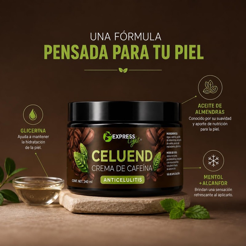 Celuend Crema con Cafeína – Express Light – Crema Corporal