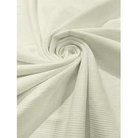 New Creations Fabric & Foam Inc, Heavy Weight 380GSM Stretch Rib Knit Fabric Polyester Spandex (by The Yard) (Off White)