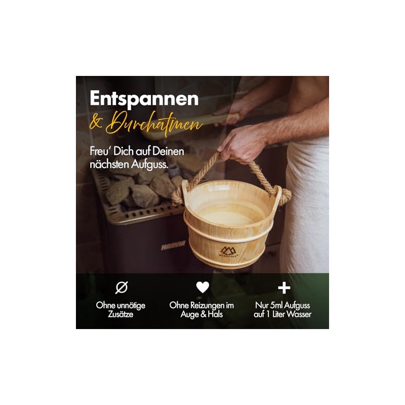 NORDHOLZ® Saunaaufguss [54 Sorten 15ml, 100ml, 250ml] - Sauna Aufgussmittel