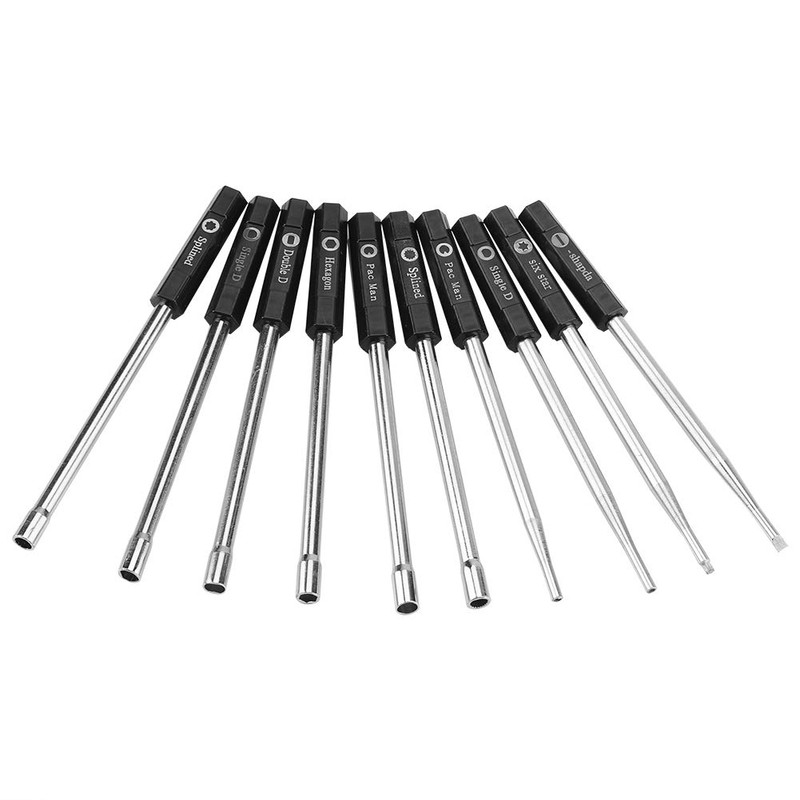 Fdit Vergaserverstellung-Set, Schraubendreher, Kartenwerkzeug, Splined, Pacman, Doppel-D-Einstellwerkzeug-Set, 10 Stück