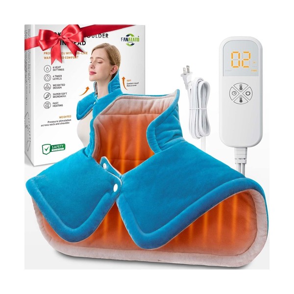 fanatato Heating Pad for Neck and Shoulders, Weighted Neck Heating