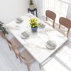 White Marble Texture Rectangular Tablecloth with Elastic Edge 4FT Waterproof