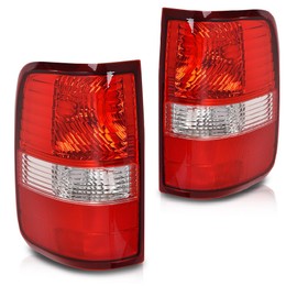 CNNELL Tail Light Tail Lamp Pair w/o Bulb Red Lens Compatible with 2004 Ford F150 (submodel: Lariat, XL) New Body Style/Fit 2005 2006 Ford F150 (submodel: King Ranch, Lariat, XL) 5L3Z13404CA