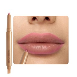 JUAAZIN Medium Violet Red Matte Lip Liner Pencil, Plump Lip Liners Long-Lasting Creamy Formula, With Silicone Smudger for Define Contours & Sculpting Lip, Waterproof Non-Staining Crayon Lip Liner 03#